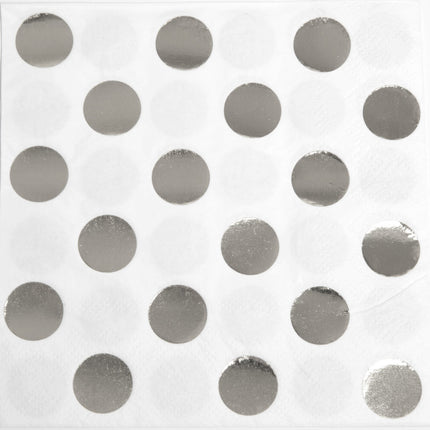Tovaglioli argentati con coriandoli 25cm 16pz
