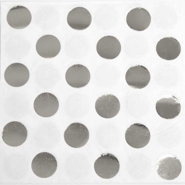 Tovaglioli argentati con coriandoli 25cm 16pz