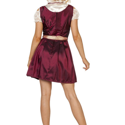 Abito Dirndl Rosso Bordeaux Oktoberfest Donna