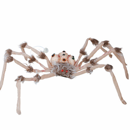 Ragno finto di Halloween con luce 80 cm