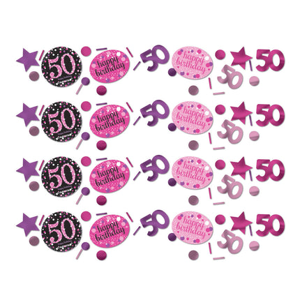 Coriandoli da tavola 50 anni Buon Compleanno Rosa 34gr