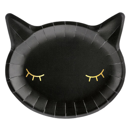 Piatti di Halloween Gatto Nero 22cm 6pz