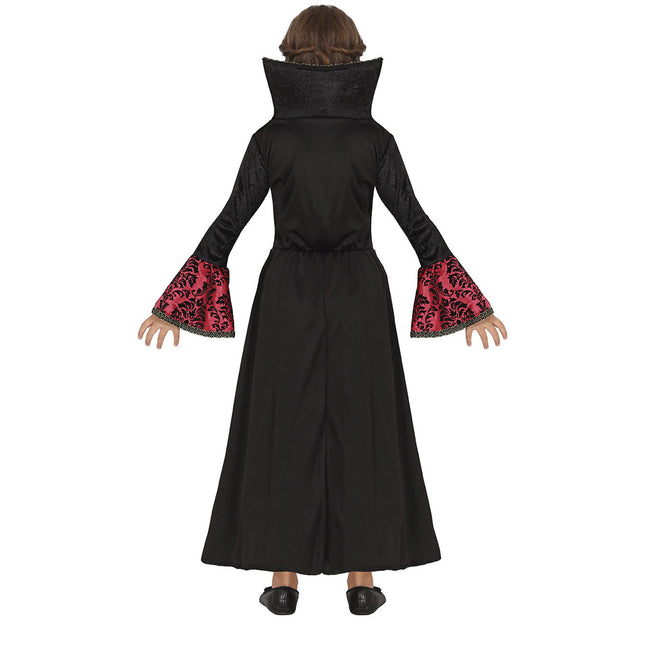Costume di Halloween da vampiro per ragazza, nero e rosso