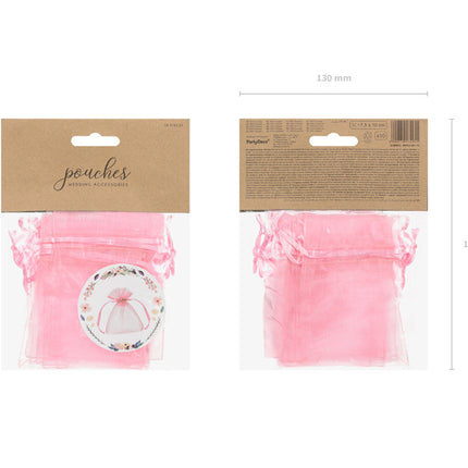 Sacchetti di organza rosa 10cm 10pz