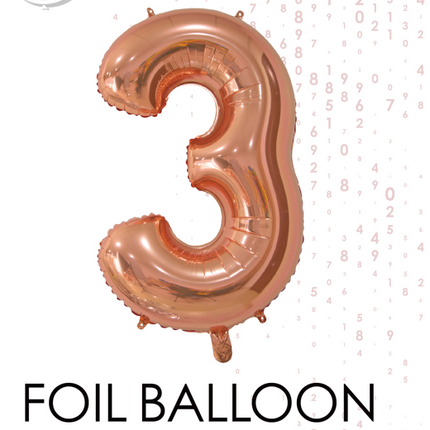 Pallone in foil Figura 3 Oro rosa 66 cm