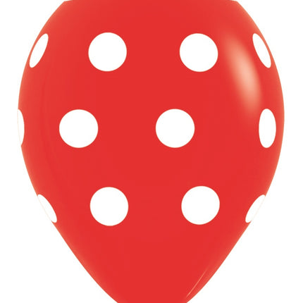 Palloncini a pois rossi 30cm 25pz