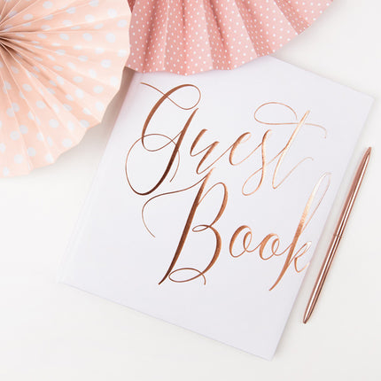 Libro degli ospiti Lettere in oro rosa 24,5 cm