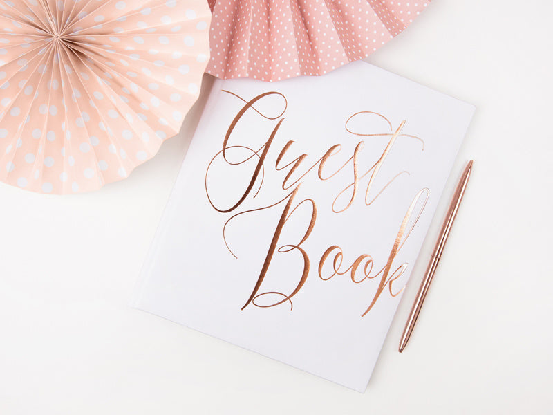 Libro degli ospiti Lettere in oro rosa 24,5 cm