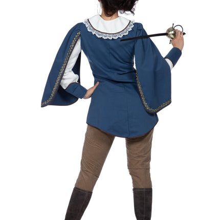 Costume da moschettiere marrone blu da donna