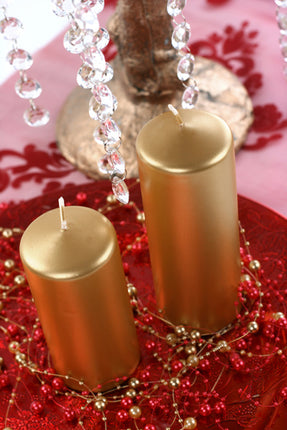 Candela smussata oro metallizzato 15 cm