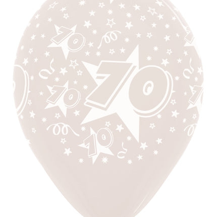 Palloncini Numero 70 Stelle Cristallo Trasparente 30cm 25pz