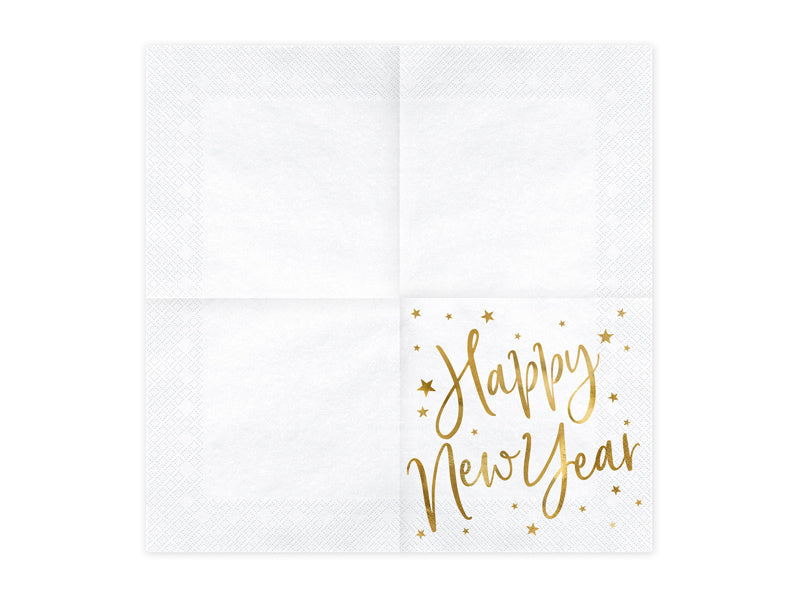 Tovaglioli di Buon Anno Bianco 33cm 20pz