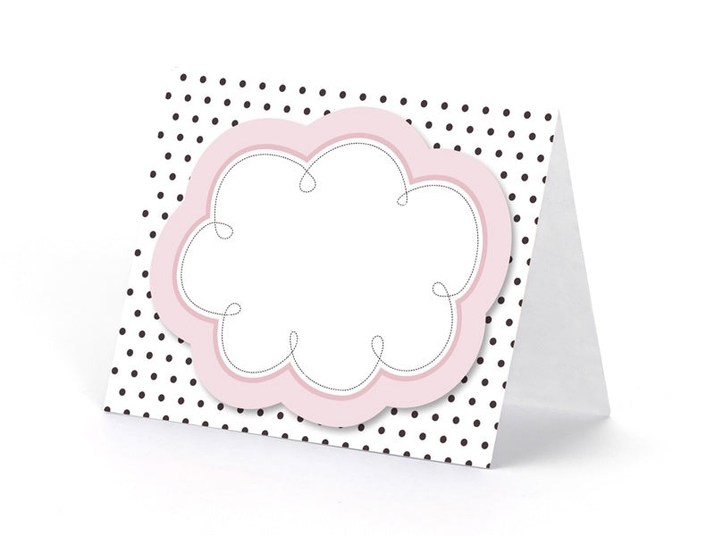 Carte da tavola rosa nero 8,4 cm 6 pezzi