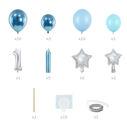 Set di palloncini 1 anno blu 1,4 m