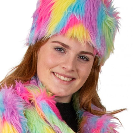 Cappello di pelliccia in peluche pastello