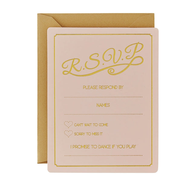 Inviti rosa R.S.V.P 12,9cm 10pz
