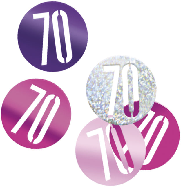 Coriandoli da tavola 70 anni Rosa 14gr