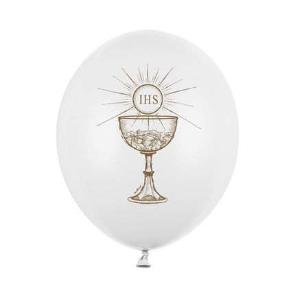 Palloncini per comunione bianchi 30cm 6pz