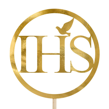 Cake topper Comunione IHS Oro 22cm