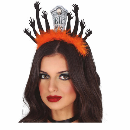 Cerchietto per capelli Halloween Tombstone e Zombi