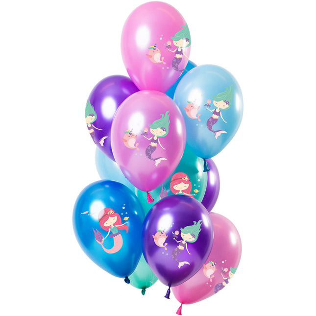 Palloncini a forma di sirena metallizzati 30cm 12pz