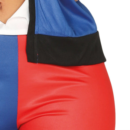 Costume Harley Quinn Rosso Blu Donna