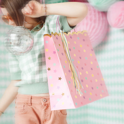 Borsa regalo Stars Pink 32cm