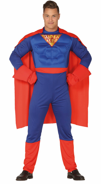 Costume da supereroe blu rosso