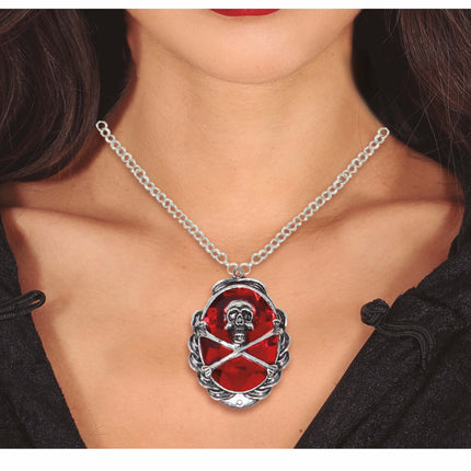 Collana d'argento di Halloween Testa di Morte