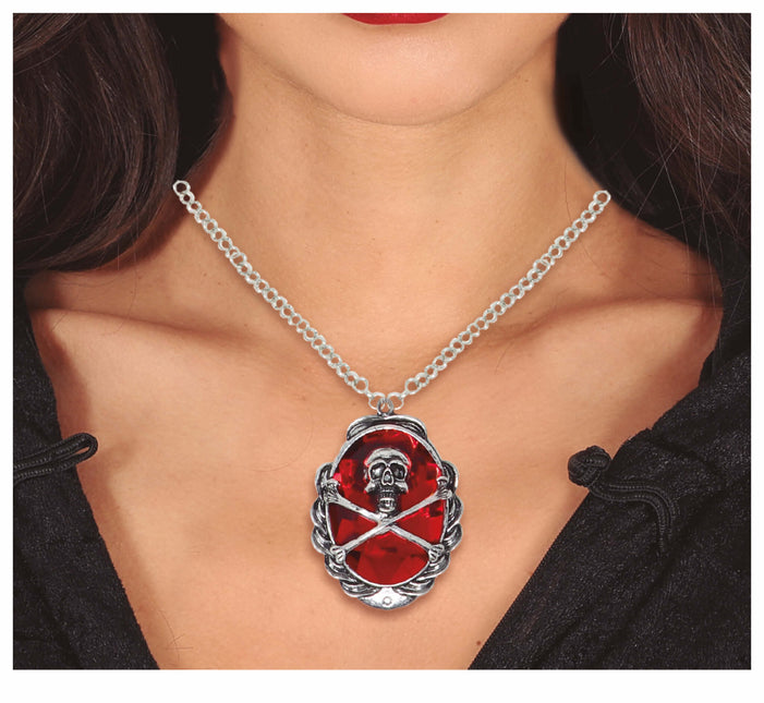 Collana d'argento di Halloween Testa di Morte