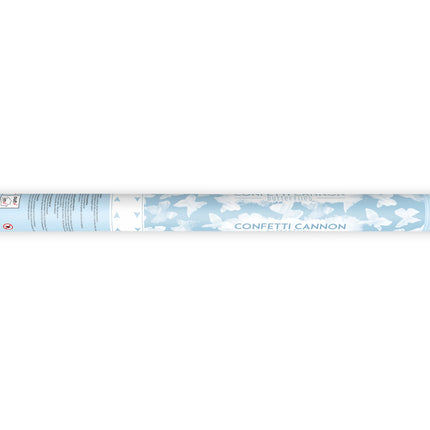 Coriandoli Cannone Farfalle Bianco 60 cm