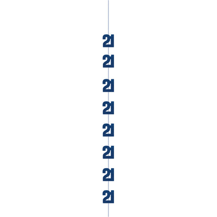 21 Anni Decorazione da appendere Blu 1,52m