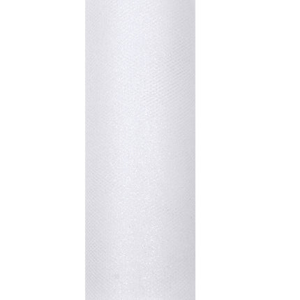 Rotolo di tulle bianco glitterato 15cm 9m
