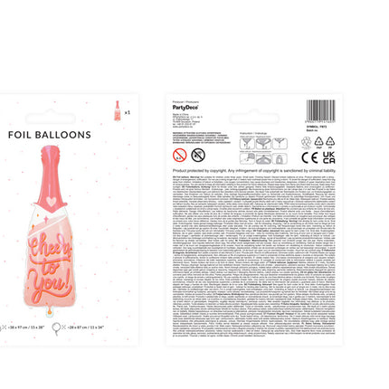 Palloncino ad elio Cheers To You vuoto 97 cm