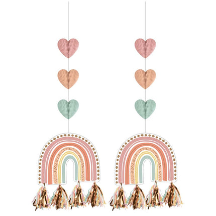 Decorazione da appendere Arcobaleno 91cm 2pz