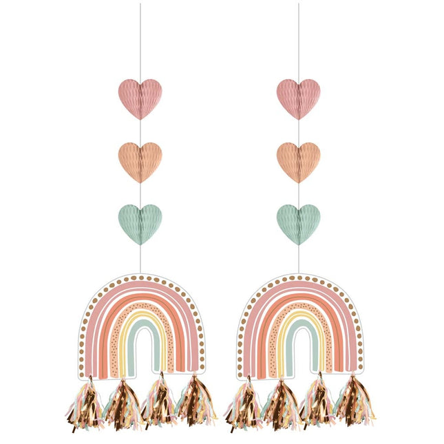 Decorazione da appendere Arcobaleno 91cm 2pz