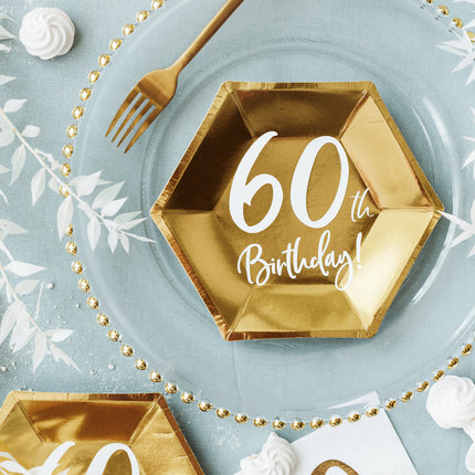 Piatti 60 Anni Oro 20cm 6pz