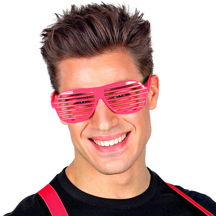 Occhiali a righe rosa neon