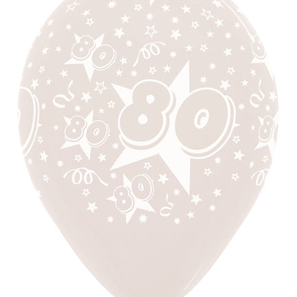 Palloncini Numero 80 Stelle Cristallo Trasparente 30cm 25pz