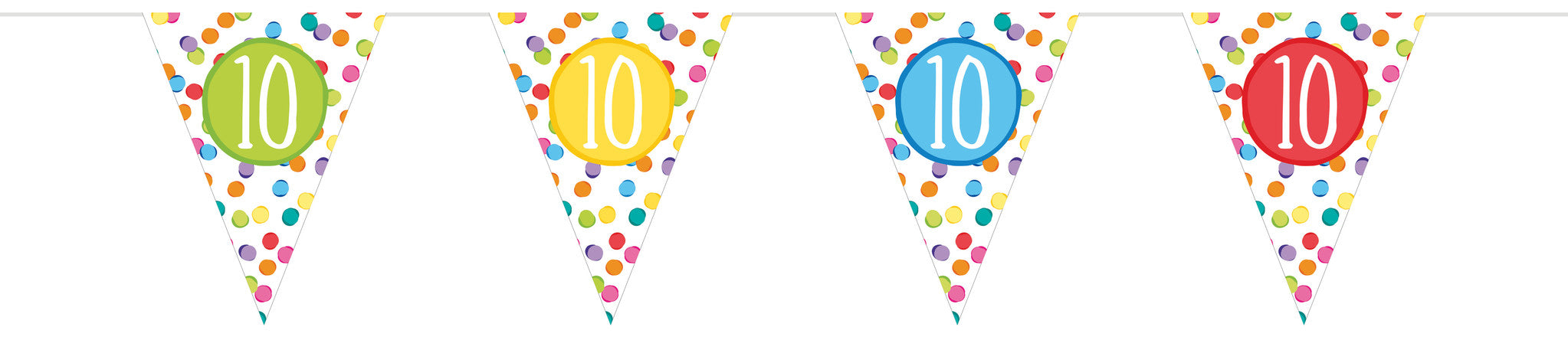 Ghirlanda 10 anni colorata 6m