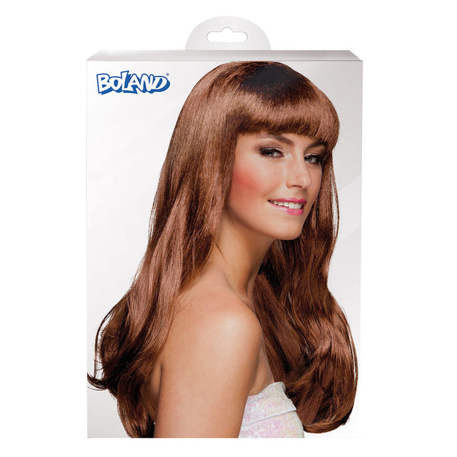 Parrucca capelli lunghi marrone