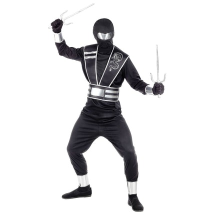 Tuta Ninja Nero Argento Ragazzo