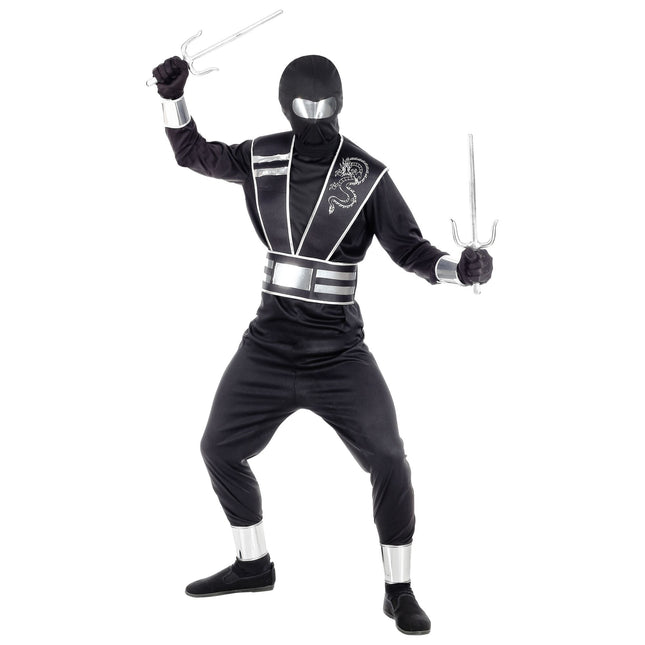 Tuta Ninja Nero Argento Ragazzo
