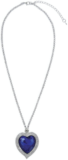 Collana d'argento con cuore blu