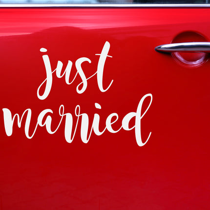 Adesivo per auto per matrimonio Just Married 45 cm