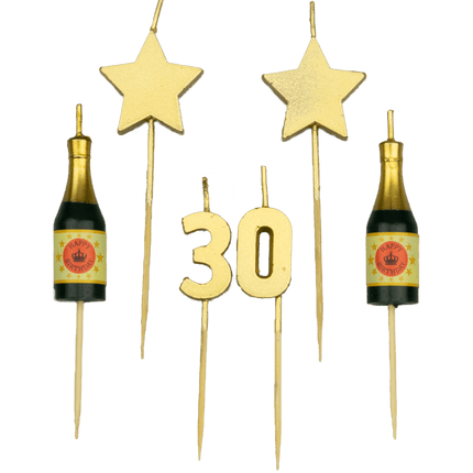 Candele 30 anni Champagne 17,5 cm