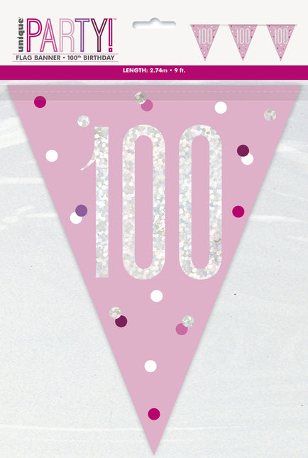 Ghirlanda 100 anni rosa 2,74 m
