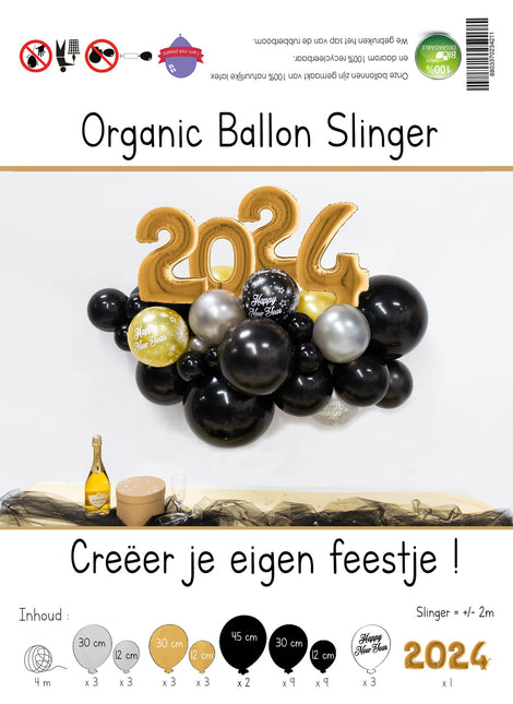 Kit palloncini fai da te Capodanno oro organico