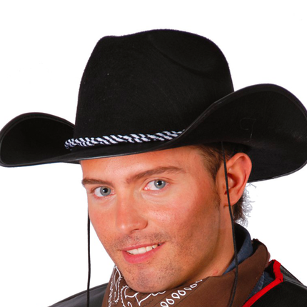 Cappello da cowboy nero bianco