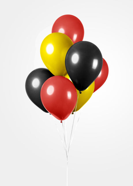 Palloncini neri, gialli e rossi 30cm 10pz